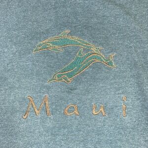 Vintage H.L. Miller Gold Maui Dolphins Green XL Graphic Single Stitch‎ Tee Shirt